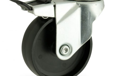 Stahlblech lenkrolle mit totalfeststeller 150mm für lichtwagen,rader aus polypropylen,gleitlager.Montage mit rückenloch